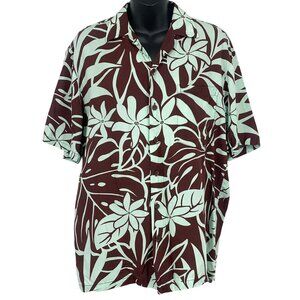 Kalaheo Hawaiian Aloha Shirt Size Small S Brown Short Sleeve Rayon Collar EUC
